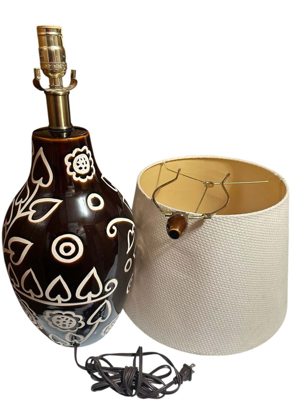 TBL LMP BRWN/CREAM CERAMC Brown and Cream Ceramic Table Lamp